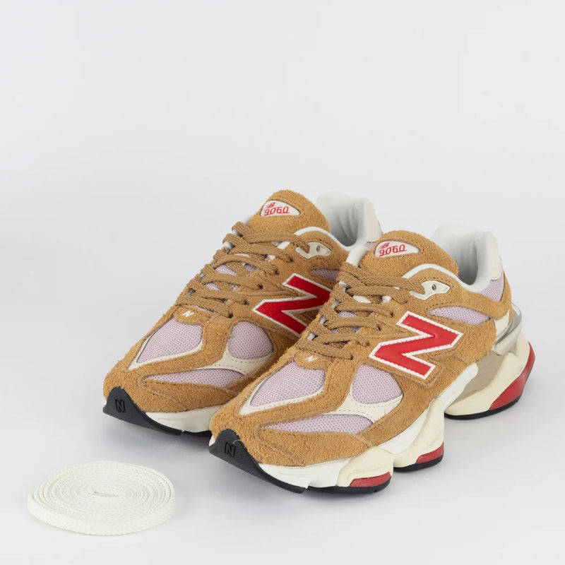 Tênis New Balance 9060 Caramelo Rosa Claro Vermelho